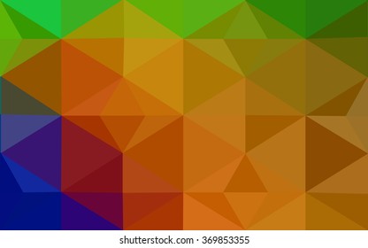 Multicolor dark polygonal illustration, which consist of triangles. Geometric background in Origami style with gradient. Triangular design for your business. Rainbow, spectrum image.