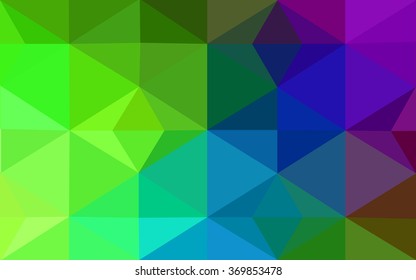 Multicolor dark polygonal illustration, which consist of triangles. Geometric background in Origami style with gradient. Triangular design for your business. Rainbow, spectrum image.