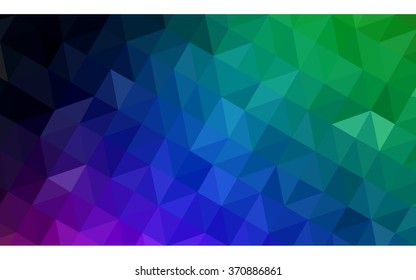 Multicolor dark polygonal illustration, which consist of triangles. Geometric background in Origami style with gradient. Triangular design for your business. Rainbow, spectrum image.