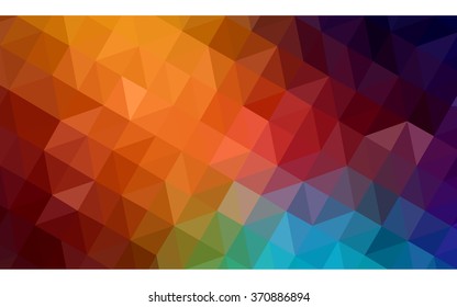 Multicolor dark polygonal illustration, which consist of triangles. Geometric background in Origami style with gradient. Triangular design for your business. Rainbow, spectrum image.
