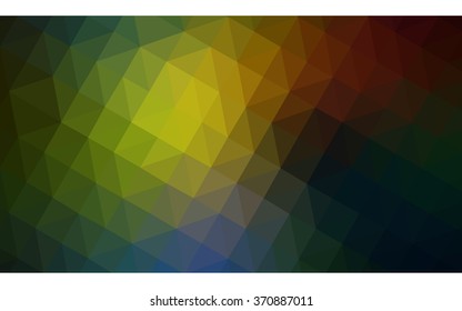 Multicolor dark polygonal illustration, which consist of triangles. Geometric background in Origami style with gradient. Triangular design for your business. Rainbow, spectrum image.