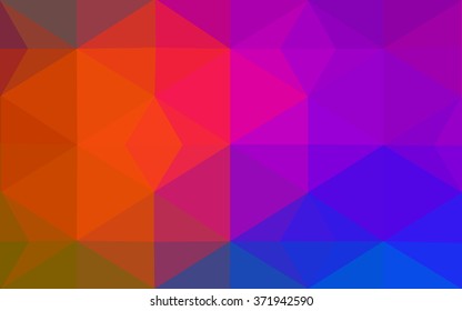 Multicolor dark polygonal illustration, which consist of triangles. Geometric background in Origami style with gradient. Triangular design for your business. Rainbow, spectrum image.