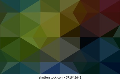 Multicolor dark polygonal illustration, which consist of triangles. Geometric background in Origami style with gradient. Triangular design for your business. Rainbow, spectrum image.