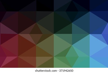 Multicolor dark polygonal illustration, which consist of triangles. Geometric background in Origami style with gradient. Triangular design for your business. Rainbow, spectrum image.