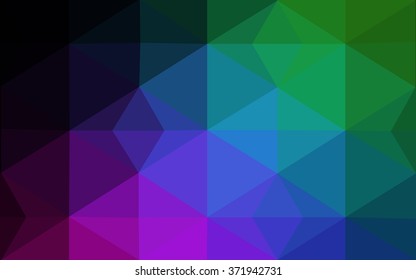 Multicolor dark polygonal illustration, which consist of triangles. Geometric background in Origami style with gradient. Triangular design for your business. Rainbow, spectrum image.