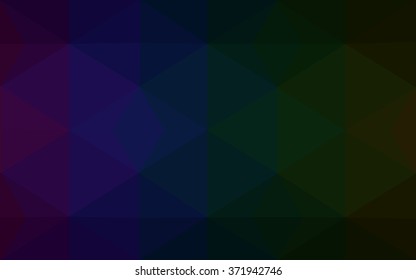 Multicolor dark polygonal illustration, which consist of triangles. Geometric background in Origami style with gradient. Triangular design for your business. Rainbow, spectrum image.