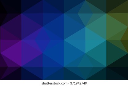 Multicolor dark polygonal illustration, which consist of triangles. Geometric background in Origami style with gradient. Triangular design for your business. Rainbow, spectrum image.