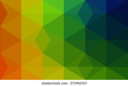 Multicolor dark polygonal illustration, which consist of triangles. Geometric background in Origami style with gradient. Triangular design for your business. Rainbow, spectrum image.