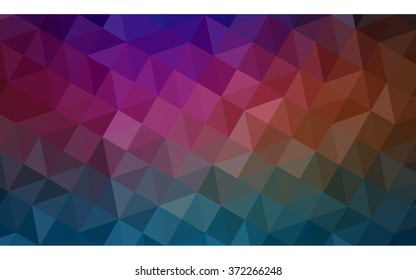 Multicolor dark polygonal illustration, which consist of triangles. Geometric background in Origami style with gradient. Triangular design for your business. Rainbow, spectrum image.