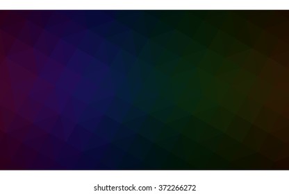 Multicolor dark polygonal illustration, which consist of triangles. Geometric background in Origami style with gradient. Triangular design for your business. Rainbow, spectrum image.
