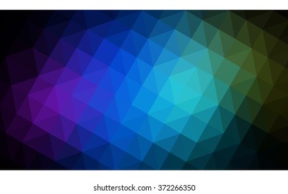 Multicolor dark polygonal illustration, which consist of triangles. Geometric background in Origami style with gradient. Triangular design for your business. Rainbow, spectrum image.