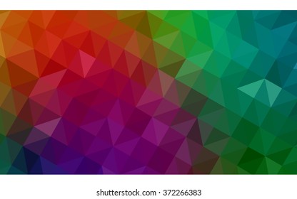 Multicolor dark polygonal illustration, which consist of triangles. Geometric background in Origami style with gradient. Triangular design for your business. Rainbow, spectrum image.