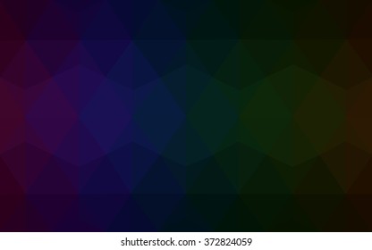 Multicolor dark polygonal illustration, which consist of triangles. Geometric background in Origami style with gradient. Triangular design for your business. Rainbow, spectrum image.