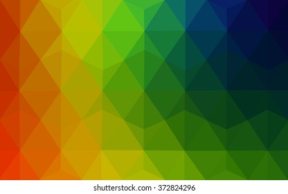 Multicolor dark polygonal illustration, which consist of triangles. Geometric background in Origami style with gradient. Triangular design for your business. Rainbow, spectrum image.