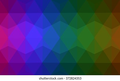Multicolor dark polygonal illustration, which consist of triangles. Geometric background in Origami style with gradient. Triangular design for your business. Rainbow, spectrum image.