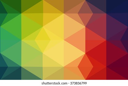 Multicolor dark polygonal illustration, which consist of triangles. Geometric background in Origami style with gradient. Triangular design for your business. Rainbow, spectrum image.