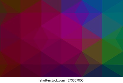 Multicolor dark polygonal illustration, which consist of triangles. Geometric background in Origami style with gradient. Triangular design for your business. Rainbow, spectrum image.
