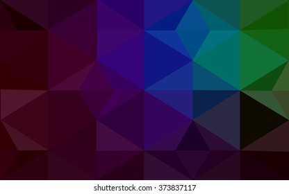 Multicolor dark polygonal illustration, which consist of triangles. Geometric background in Origami style with gradient. Triangular design for your business. Rainbow, spectrum image.