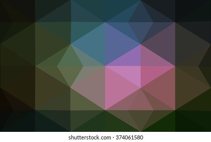 Multicolor dark polygonal illustration, which consist of triangles. Geometric background in Origami style with gradient. Triangular design for your business. Rainbow, spectrum image.