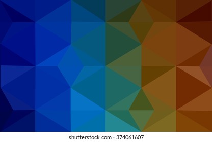 Multicolor dark polygonal illustration, which consist of triangles. Geometric background in Origami style with gradient. Triangular design for your business. Rainbow, spectrum image.