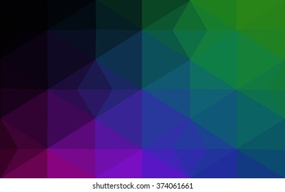Multicolor dark polygonal illustration, which consist of triangles. Geometric background in Origami style with gradient. Triangular design for your business. Rainbow, spectrum image.
