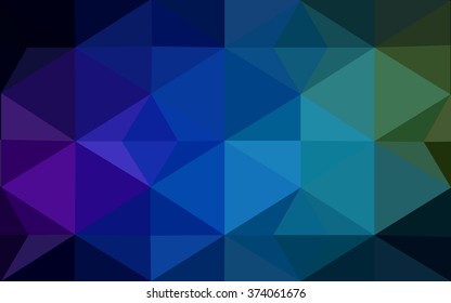 Multicolor dark polygonal illustration, which consist of triangles. Geometric background in Origami style with gradient. Triangular design for your business. Rainbow, spectrum image.