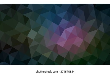 Multicolor dark polygonal illustration, which consist of triangles. Geometric background in Origami style with gradient. Triangular design for your business. Rainbow, spectrum image.