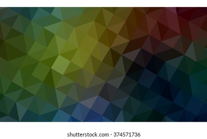 Multicolor dark polygonal illustration, which consist of triangles. Geometric background in Origami style with gradient. Triangular design for your business. Rainbow, spectrum image.