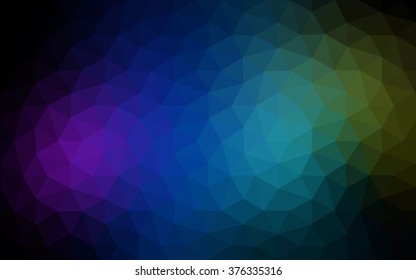 Multicolor dark polygonal illustration, which consist of triangles. Geometric background in Origami style with gradient. Triangular design for your business. Rainbow, spectrum image.