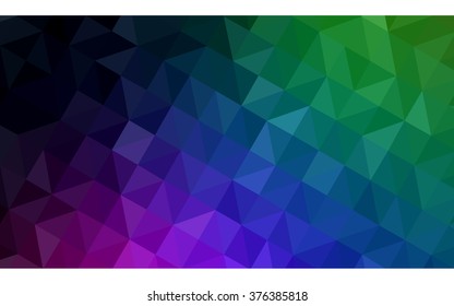 Multicolor dark polygonal illustration, which consist of triangles. Geometric background in Origami style with gradient. Triangular design for your business. Rainbow, spectrum image.