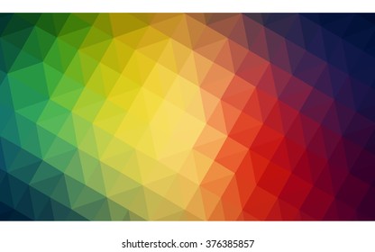 Multicolor dark polygonal illustration, which consist of triangles. Geometric background in Origami style with gradient. Triangular design for your business. Rainbow, spectrum image.