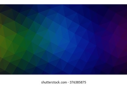 Multicolor dark polygonal illustration, which consist of triangles. Geometric background in Origami style with gradient. Triangular design for your business. Rainbow, spectrum image.