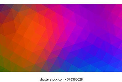 Multicolor dark polygonal illustration, which consist of triangles. Geometric background in Origami style with gradient. Triangular design for your business. Rainbow, spectrum image.
