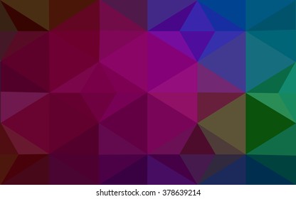 Multicolor dark polygonal illustration, which consist of triangles. Geometric background in Origami style with gradient. Triangular design for your business. Rainbow, spectrum image.