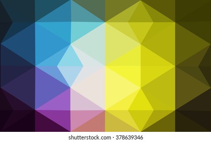 Multicolor dark polygonal illustration, which consist of triangles. Geometric background in Origami style with gradient. Triangular design for your business. Rainbow, spectrum image.