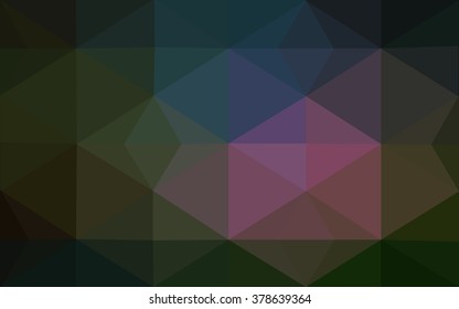 Multicolor dark polygonal illustration, which consist of triangles. Geometric background in Origami style with gradient. Triangular design for your business. Rainbow, spectrum image.