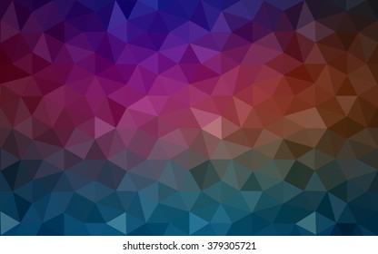 Multicolor dark polygonal illustration, which consist of triangles. Geometric background in Origami style with gradient. Triangular design for your business. Rainbow, spectrum image.