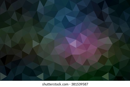 Multicolor dark polygonal illustration, which consist of triangles. Geometric background in Origami style with gradient. Triangular design for your business. Rainbow, spectrum image.