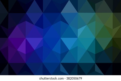 Multicolor dark polygonal illustration, which consist of triangles. Geometric background in Origami style with gradient. Triangular design for your business. Rainbow, spectrum image.
