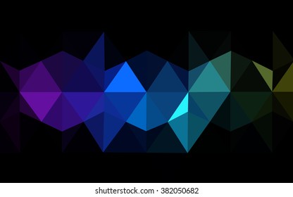 Multicolor dark polygonal illustration, which consist of triangles. Geometric background in Origami style with gradient. Triangular design for your business. Rainbow, spectrum image.