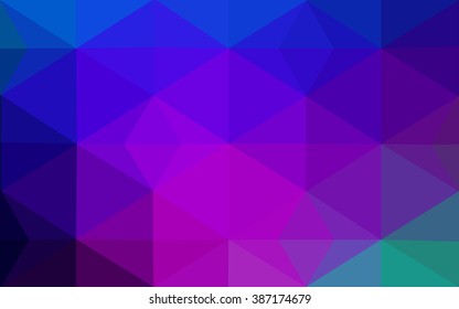 Multicolor dark polygonal illustration, which consist of triangles. Geometric background in Origami style with gradient. Triangular design for your business. Rainbow, spectrum image.