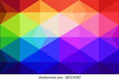 Multicolor dark polygonal illustration, which consist of triangles. Geometric background in Origami style with gradient. Triangular design for your business. Rainbow, spectrum image.