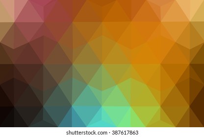 Multicolor dark polygonal illustration, which consist of triangles. Geometric background in Origami style with gradient. Triangular design for your business. Rainbow, spectrum image.