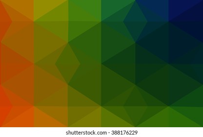 Multicolor dark polygonal illustration, which consist of triangles. Geometric background in Origami style with gradient. Triangular design for your business. Rainbow, spectrum image.
