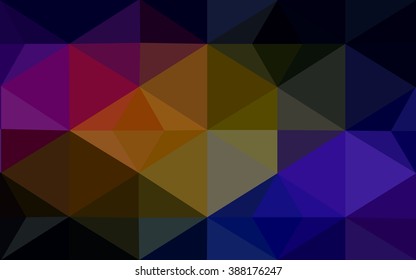 Multicolor dark polygonal illustration, which consist of triangles. Geometric background in Origami style with gradient. Triangular design for your business. Rainbow, spectrum image.