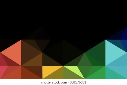 Multicolor dark polygonal illustration, which consist of triangles. Geometric background in Origami style with gradient. Triangular design for your business. Rainbow, spectrum image.