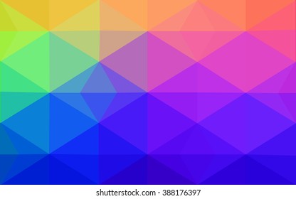 Multicolor dark polygonal illustration, which consist of triangles. Geometric background in Origami style with gradient. Triangular design for your business. Rainbow, spectrum image.