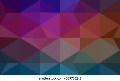 Multicolor dark polygonal illustration, which consist of triangles. Geometric background in Origami style with gradient. Triangular design for your business. Rainbow, spectrum image.