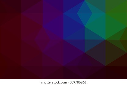 Multicolor dark polygonal illustration, which consist of triangles. Geometric background in Origami style with gradient. Triangular design for your business. Rainbow, spectrum image.