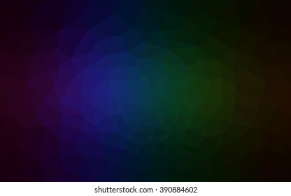 Multicolor dark polygonal illustration, which consist of triangles. Geometric background in Origami style with gradient. Triangular design for your business. Rainbow, spectrum image.